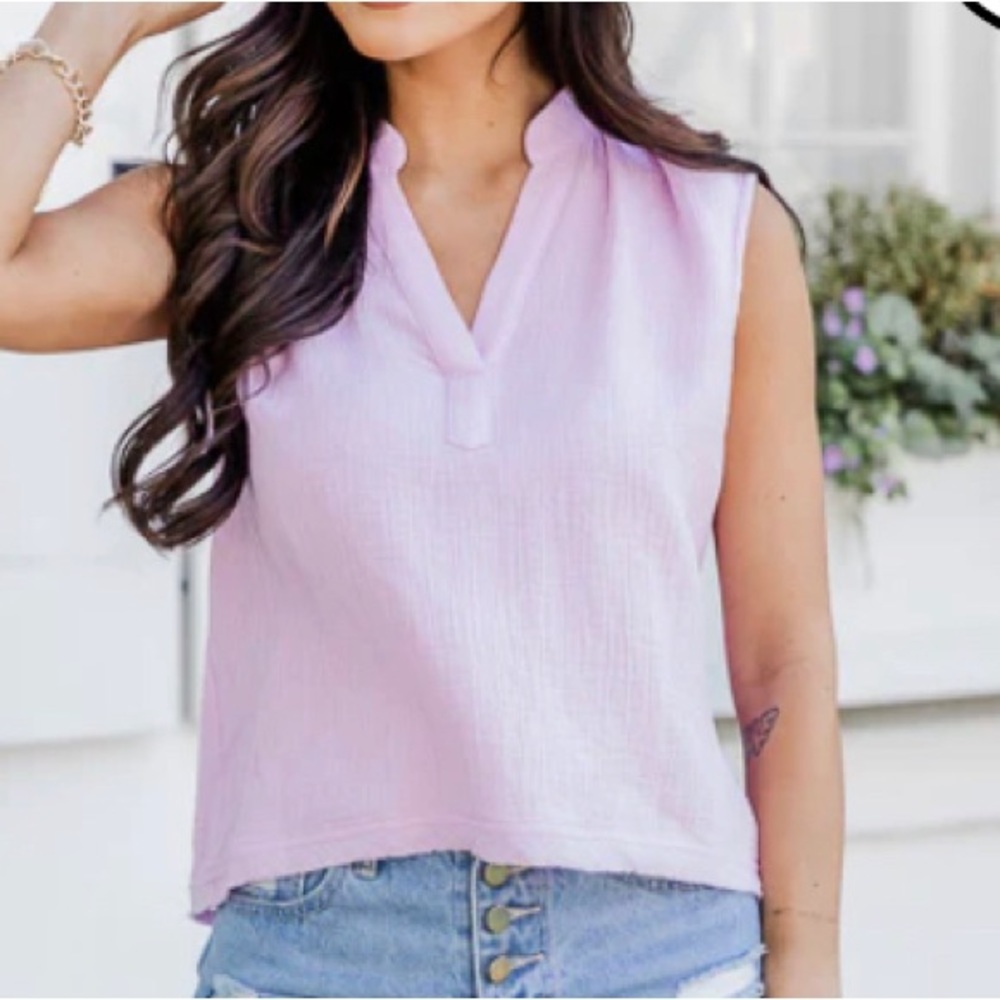 PinkLily Peach Colored Cotton/Gauze Top.  Super soft and cute!